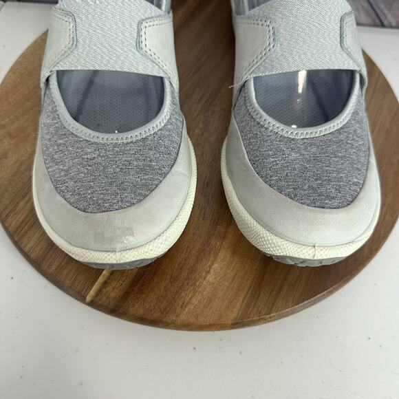 Ecco Mary Jane Shoe Womens 7 Gray Comfort Cushion Biom Flat Slip on Leather - Picture 5 of 14